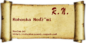 Rohoska Noémi névjegykártya