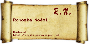 Rohoska Noémi névjegykártya